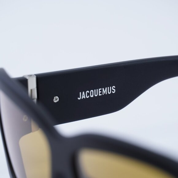 Jacquemus CROISIERE JAC/60 C5 Sunglasses Shiny Black Square Frame, Orange Lenses main image 5